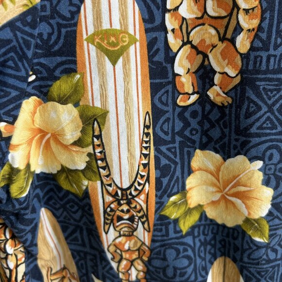 Styled by RJC Men's Vintage Hawaiian Surfboard Tiki Floral Shirt Size L - Picture 4 of 9